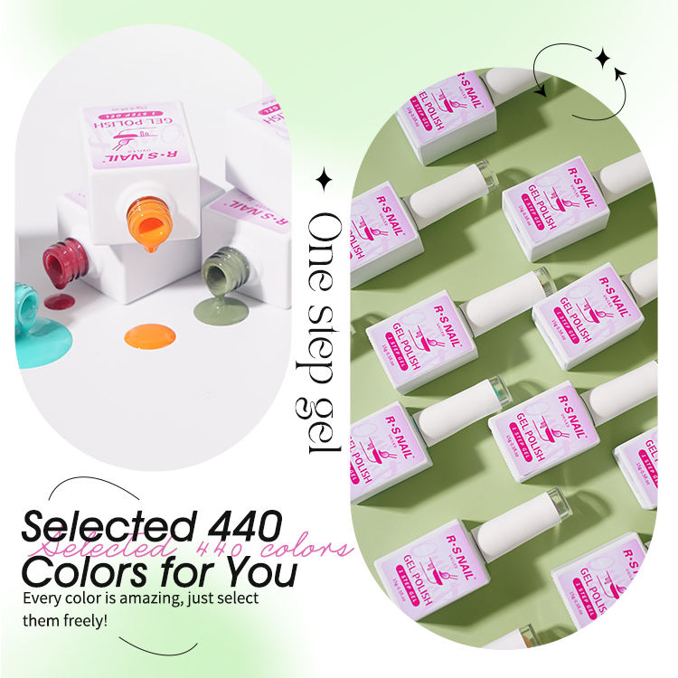 R S Nail Private Label UV Gel Professional Nail Supplies Soak off One Step Gel 440 Colors Gel Nail Polish