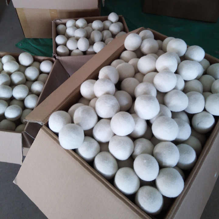 White Color Premium Organic Tumble Wool Laundry Drying Ball Natural 7cm Wool Dryer Balls