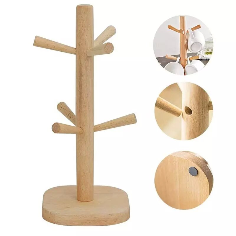 Держатель для кружек настольный, деревянный