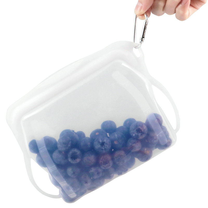 Multi-Purpose Easy-Use 1000ml Reusable Silicone Food Storage Freezer Bag with Zipper Closure