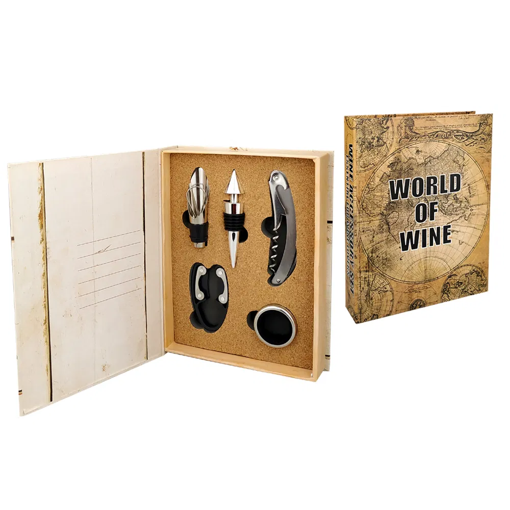 Book Shape Wine Set with Wine Accessories