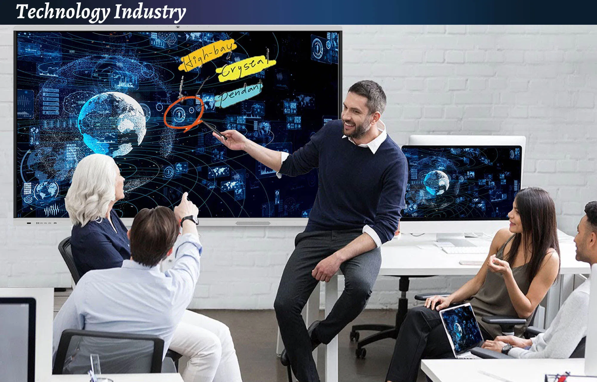 OEM ODM Customized 4K HD Portable Smart Whiteboard 55 Inch