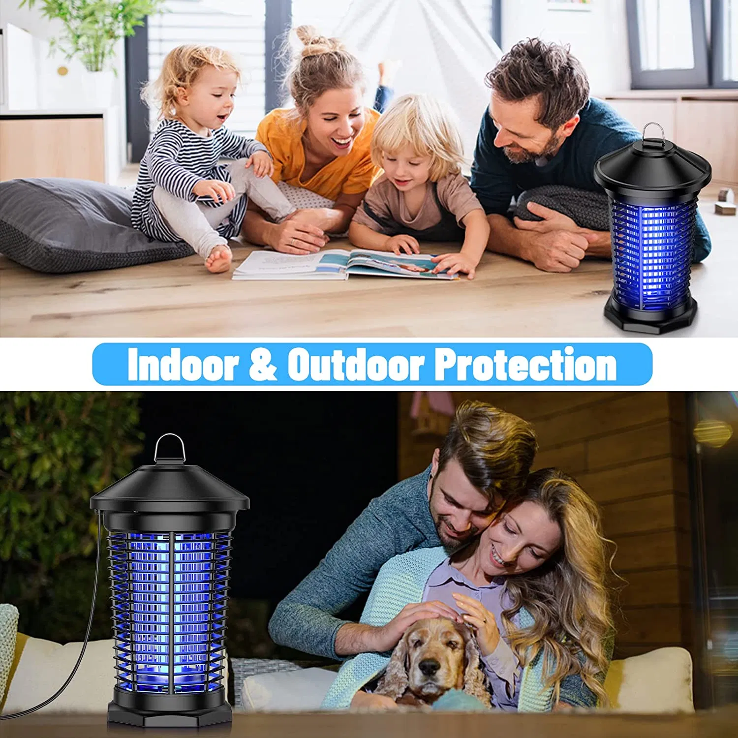 Bug Zapper Outdoor Mosquito Zapper with Dusk-to-Dawn Light Sensor Waterproof Fly Zapper Electric Mosquito Killer for Garden