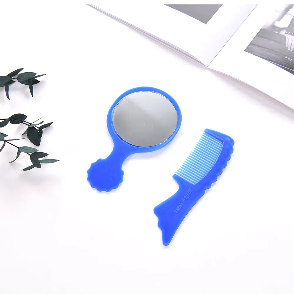 Single Side Travelling Hair Comb with Makeup Glass Hand Mirror