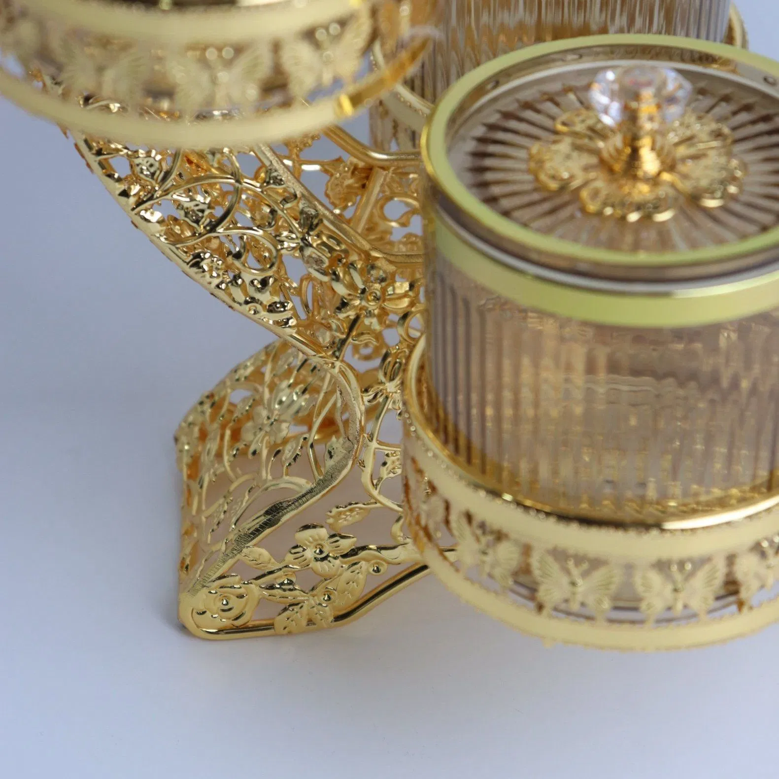 Featuring 6 Acrylic Airtight Jars and a Gold-Plated Iron Candy Bowl