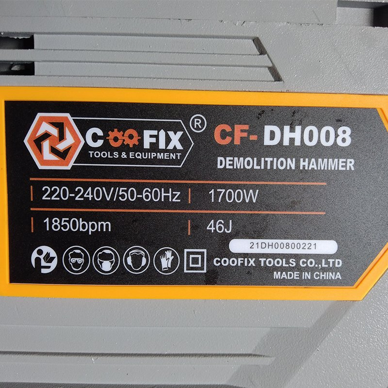Отбойный молоток Coofix CF-DH012, 1850Вт, 48Дж