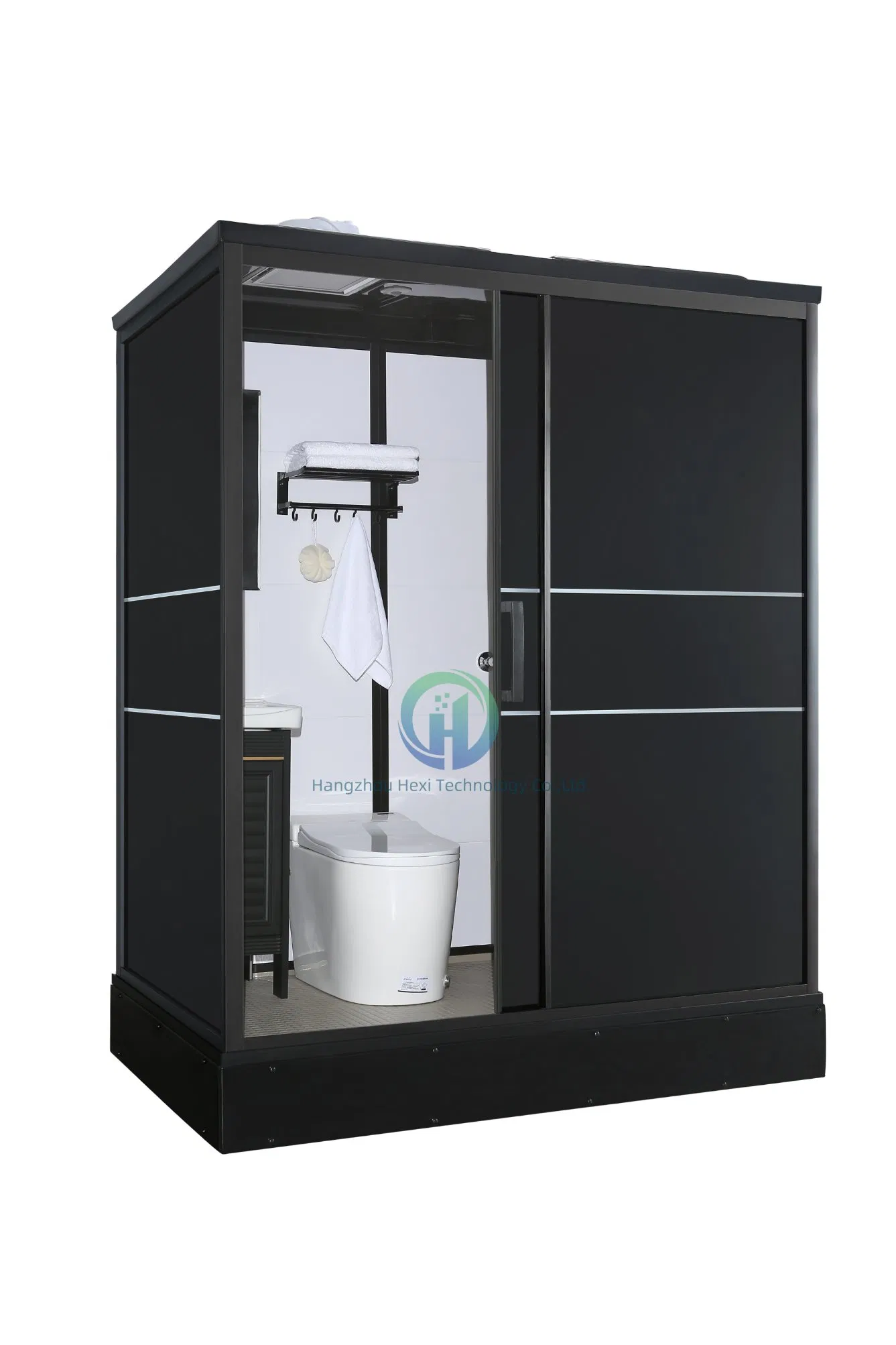 Elegant Sanitary Ware Prefab Bathroom with Integrated Toilet and Shower Space