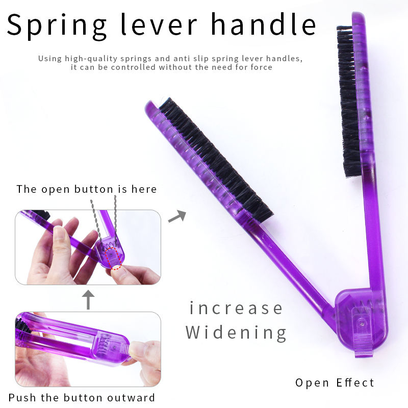 PRO Beauty Salon Clasp Hair Straightening Double Brush Comb Anti-Static High Temperature Clamp Brush Hair Straightening Brush