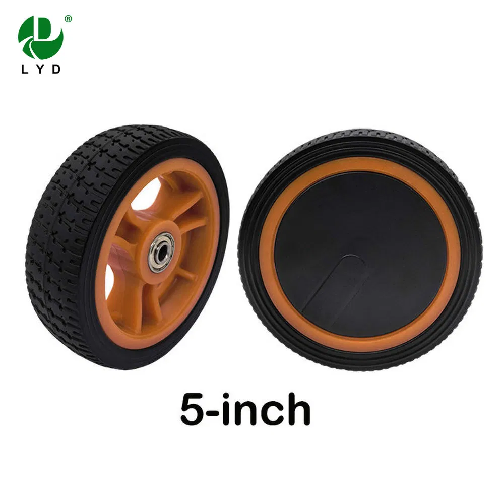 Elasticity 5 Inch 150kg Load Capacity Solid Hotel Luggage Rubber Caster Wheel