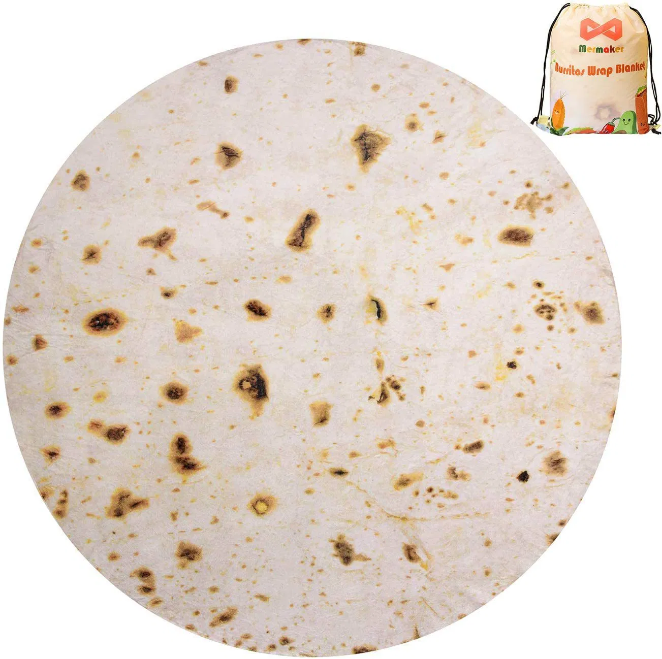 Флисовый плед с узором "Панкейки"