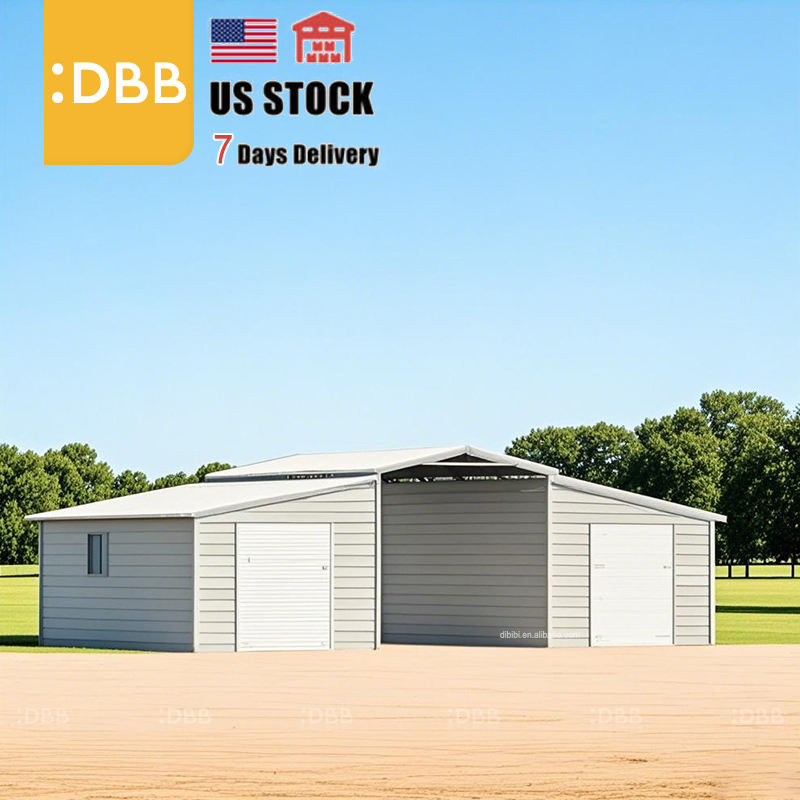 Super Large Stock 39FT 39FT 13FT Garage Shed Car Solid Color Steel Tile Peak Galvanized Steel Structure Factory Building