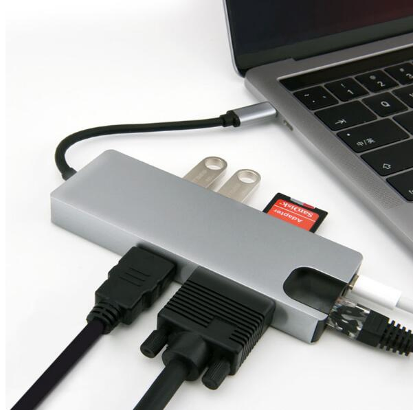 Конвертер Type-C в HDMI с Ethernet и USB 3.0