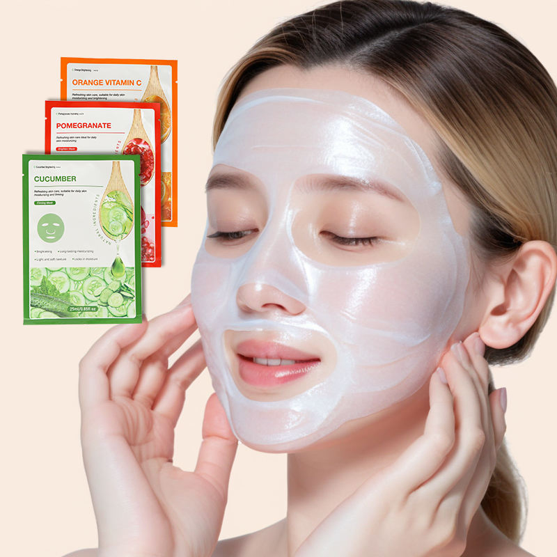 OEM Professional Manufacturer Vitamin C Whitening Face Mask Suitable for All Skin Types Natural Fruits Facial Sheet Mask