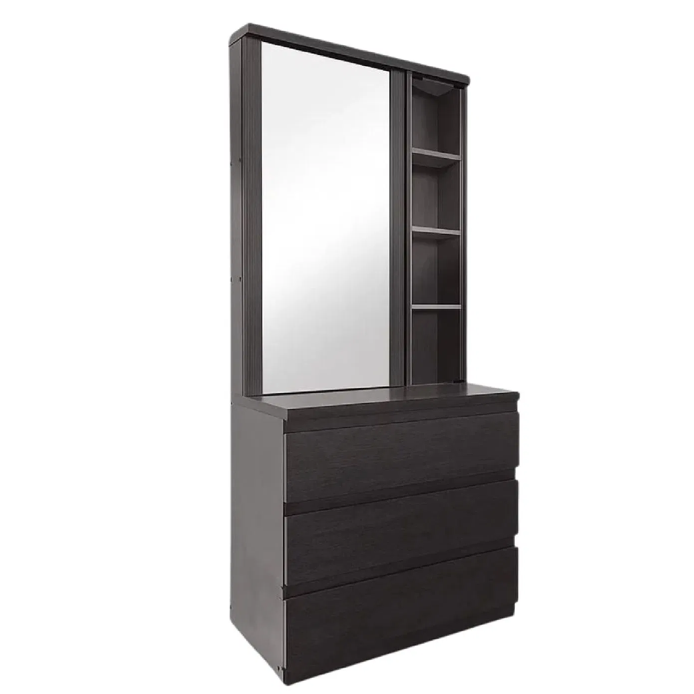 Modern Black 3-in-1 Full-Length Mirror Dressing Table with Storage for Bedrooms&Living Rooms