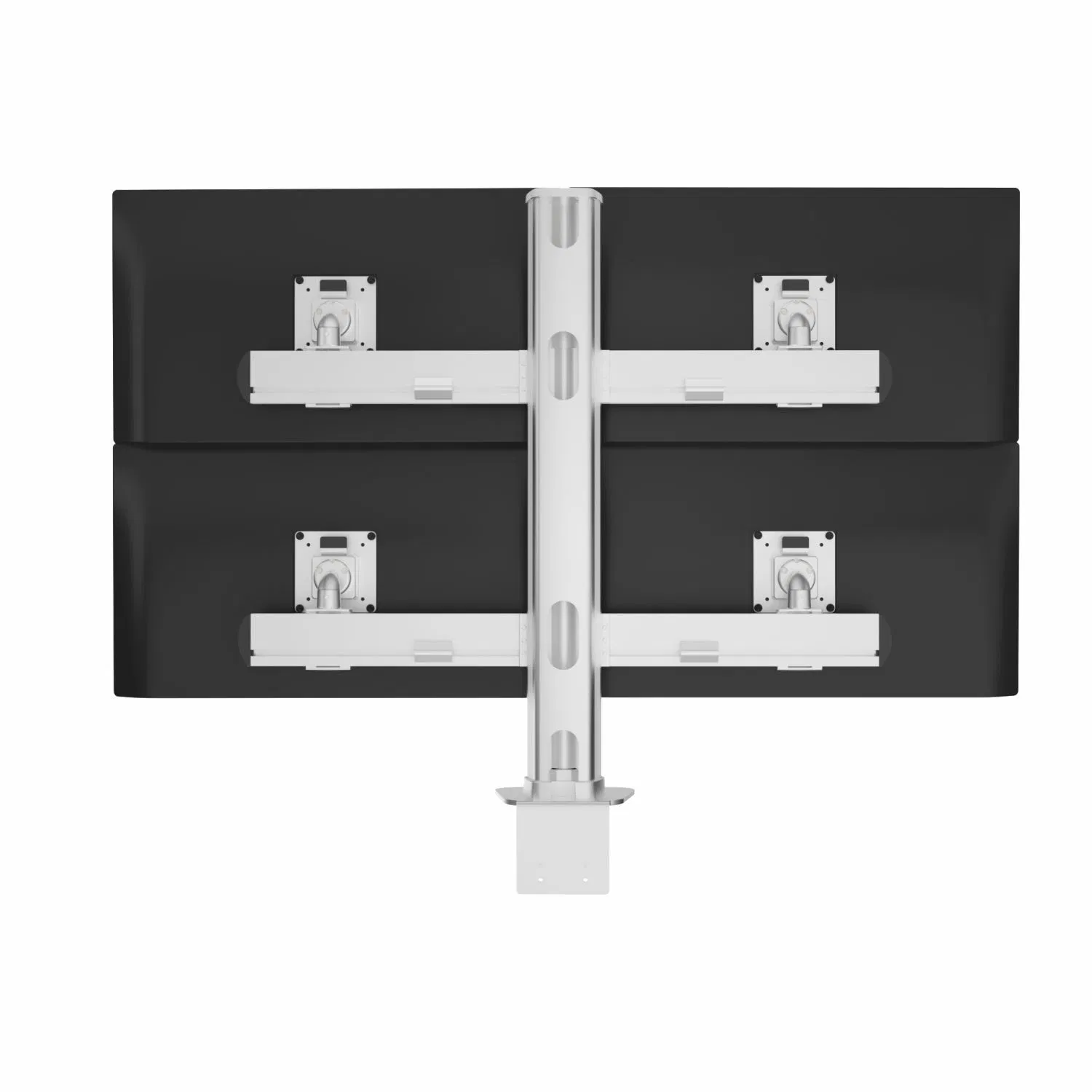 Кронштейн для мониторов на 4 экрана, алюминиевый, серебристый