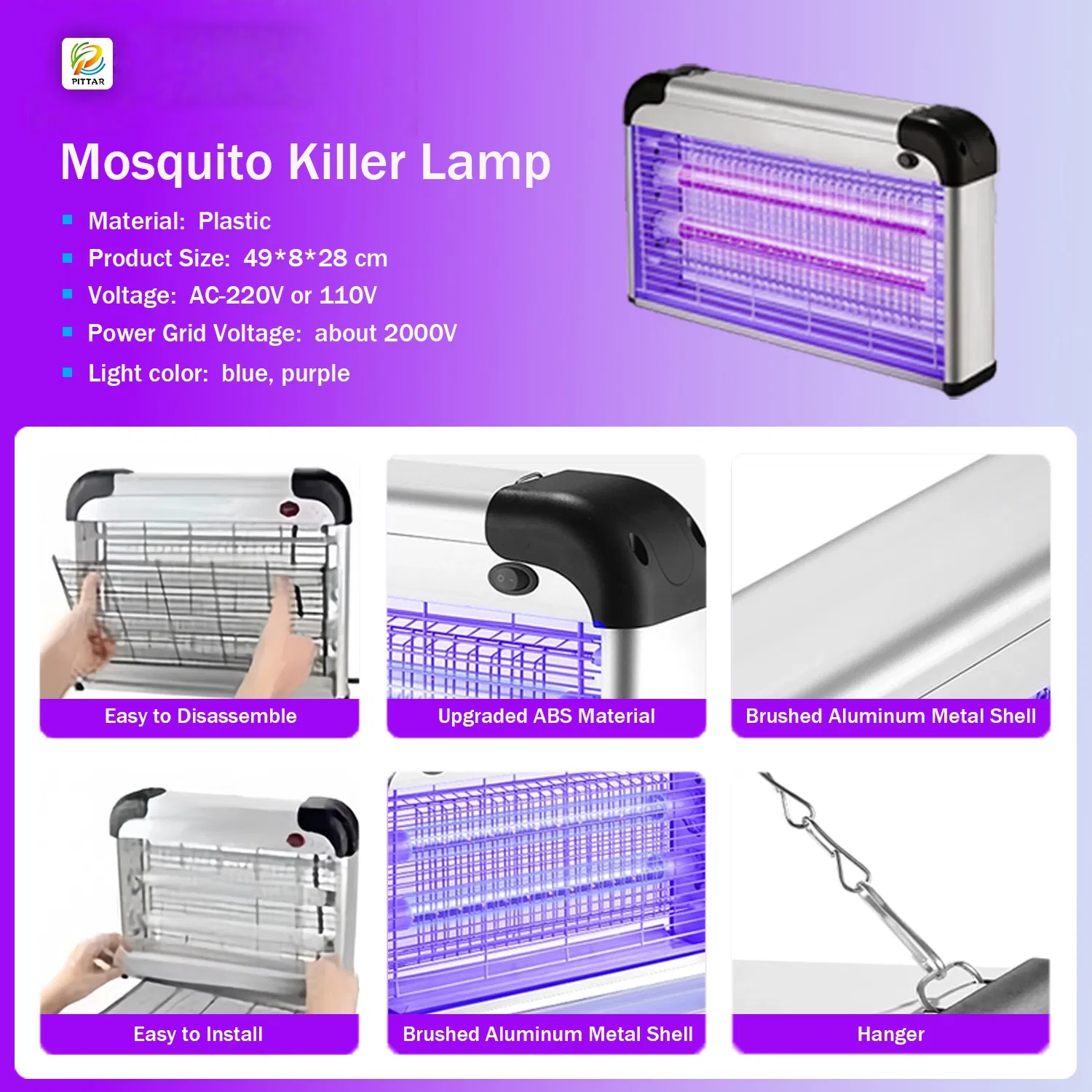 2026 Professional Factory Customized Indoor Living Room Bedroom Office Hotel UV LED Electronic Mosquito Zapper Quiet Operation Mosquito Killer Lamp