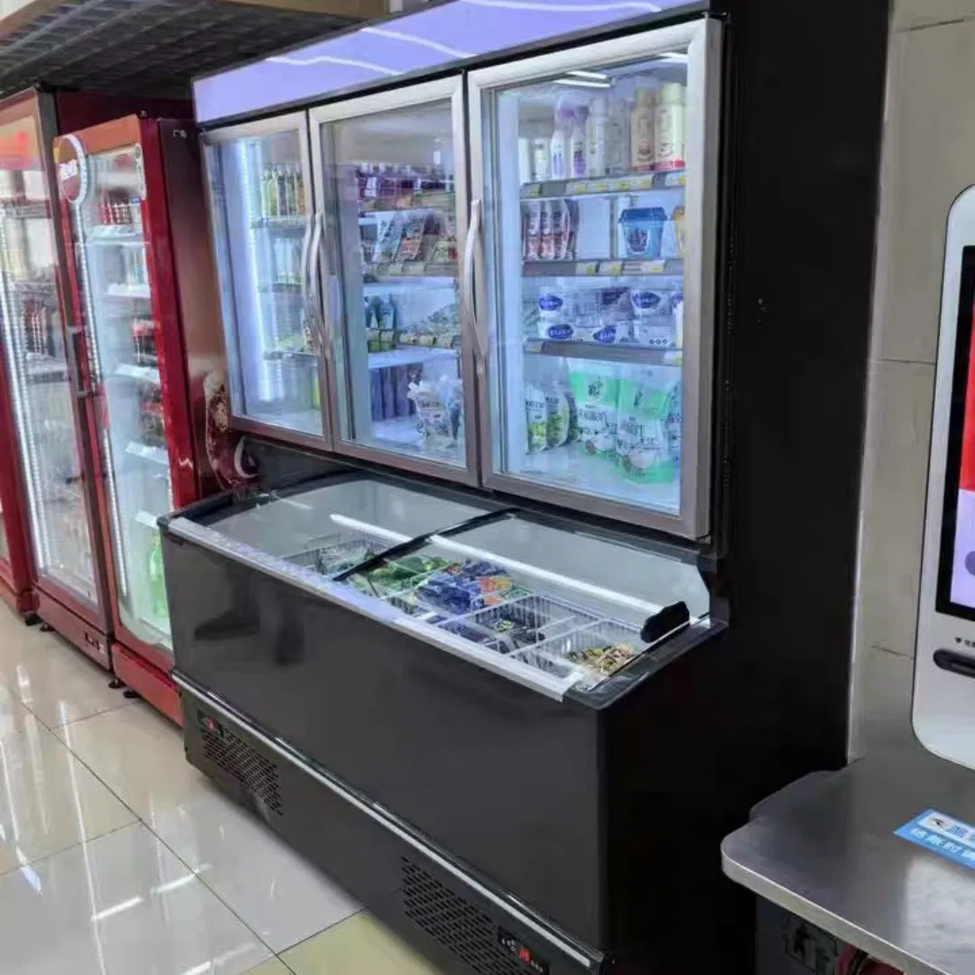 Adjustable Temp Mother-Son Display Freezer Commercial Grade for Supermarkets Custom 1.2-2.2m
