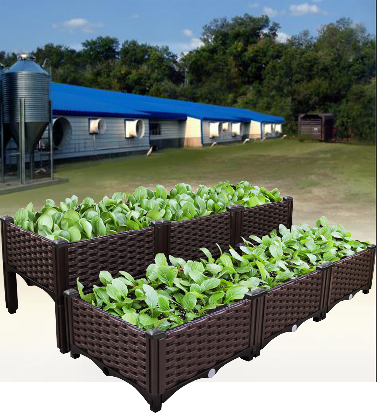 Горшок цветочный пластиковый для крыши