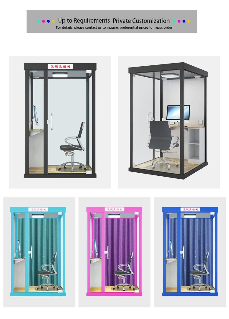 Mini Soundproof Studio for Live Webcasting Stream Pod Direct Broadcasting Room Movable Sound Insulation Office Booth