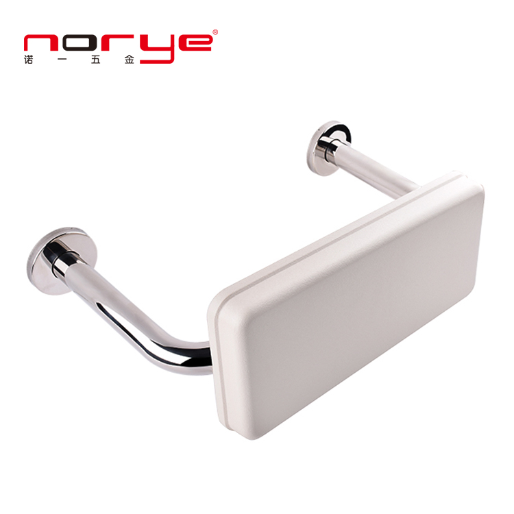 Norye Bathroom Toilet Backrest Wall Mounted Grab Bar Anti-Fall Stainless Steel and PU