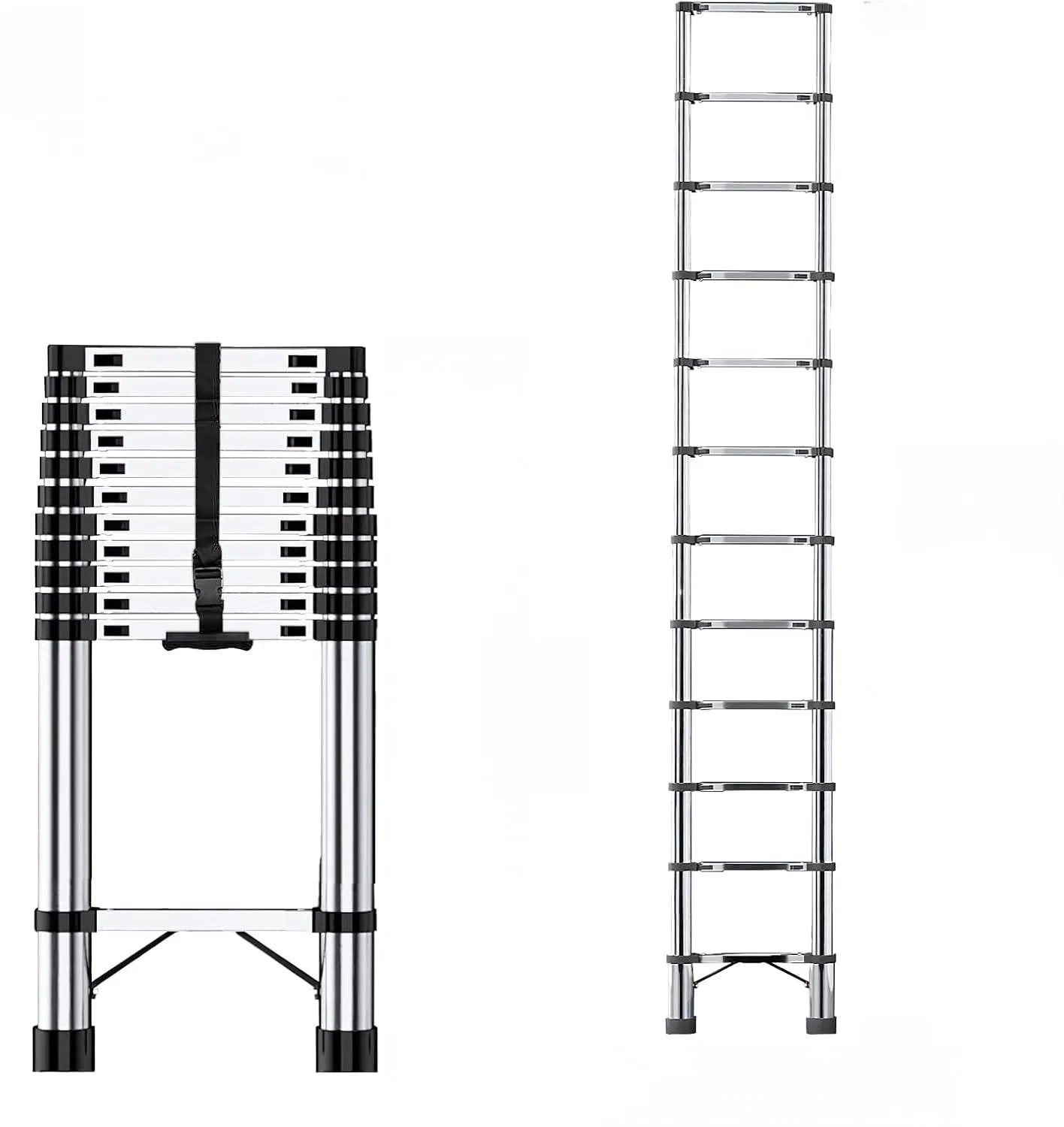 Adjustable Folding Stainless Steel Ladder Telescopic Extension Step Ladder Steel Retractable Telescopic Ladder with High Quality