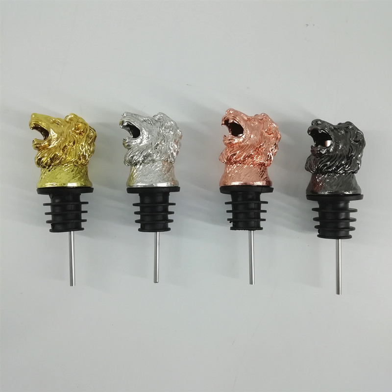 Lion Head Wine Bottle Pourer Stainless Steel Animal Wine Pourer