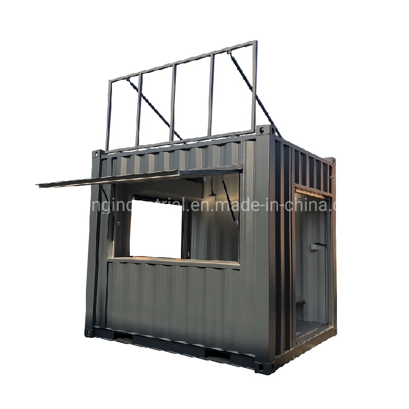 Hydraulic Drop Down 10FT 20FT Shipping Container Shop with Sunshade Awnings