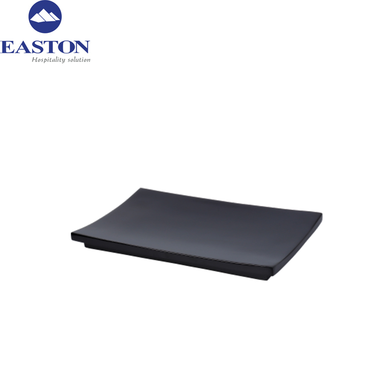 Hotel Custom Bathroom Rectangle Black Resin Towel Tray