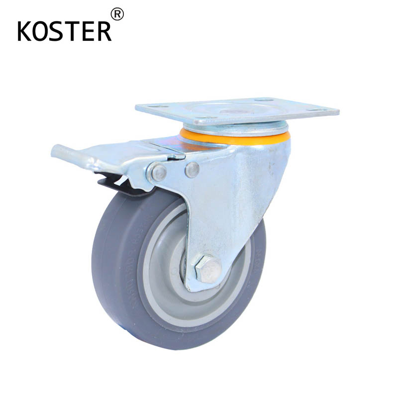 100kg Industry Trolley TPR Polyurethane Plastic Castor Wheel