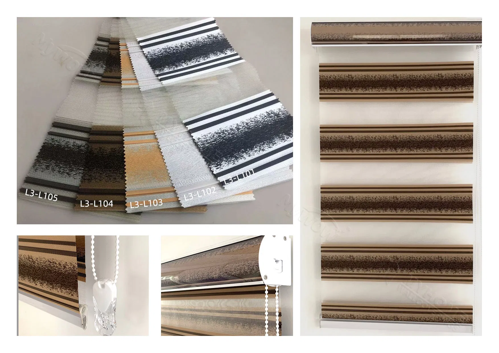 3*50m Automatic Horizontal Color Roller Zebra Blinds Fabric