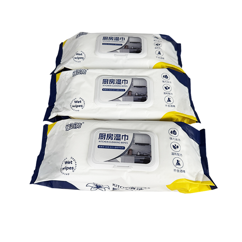 Soft and Strong Oil Kitchen Cleaning Wet Wipes Household Cleaning Wet Tissues for Multi Different Surface