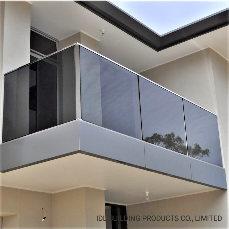 Stainless Steel Cover Aluminum Shoe Base Glass Rails U Channel Glass Railing Frameless Glass Balustrade for Deck/Staircase/Patio/Balcony/Terrace/Porch