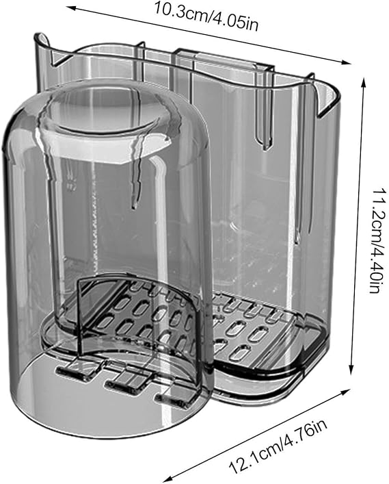 Transparent Toothbrush Cup Holder Wall Mounted Wbb27508