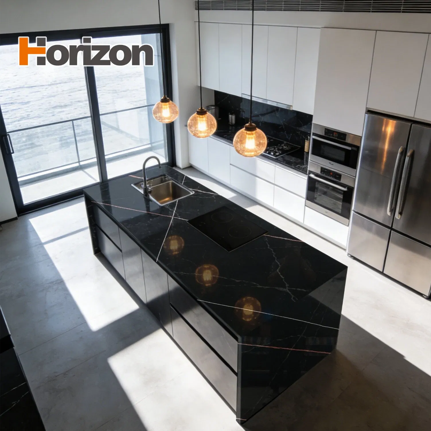 Custom Size Sintered Stone Kitchen Countertop in 100 Colors