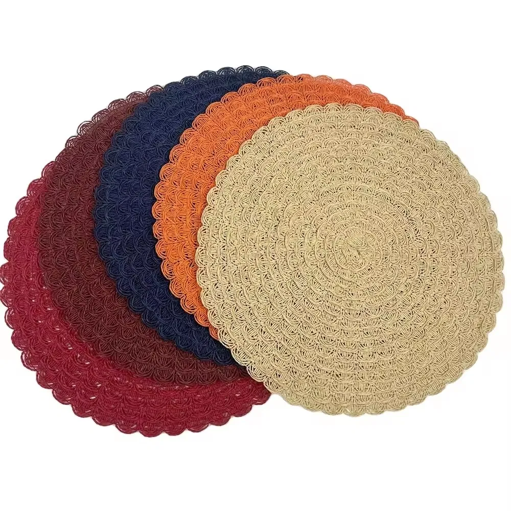 Round Cushioned Unique Woven Paper Placemat