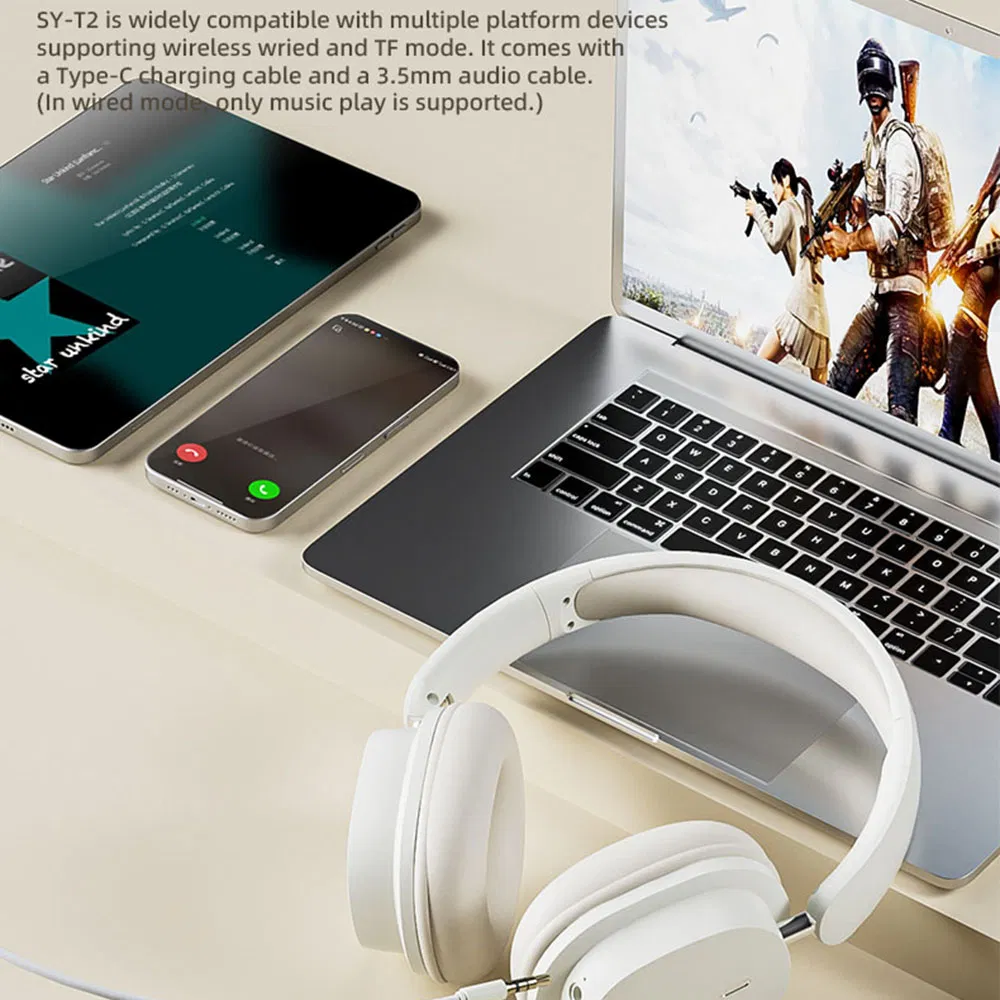 Wireless Bluetooth Headphone Foldable Headset Noise Cancelling