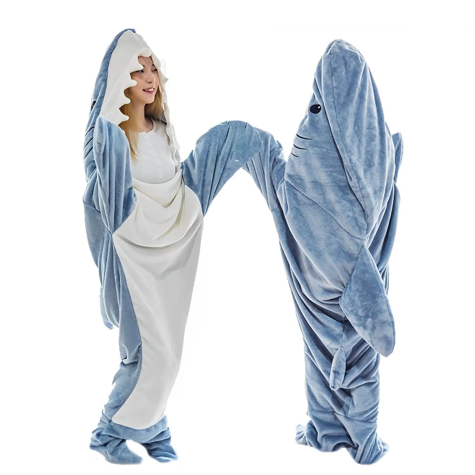 Shark Blanket Adult, Shark Blanket Hoodie Onesie Adult, Wearable Shark Blanket Super Soft Cozy Flannel Hoodie, Shark Blanket Hoodie Sleeping