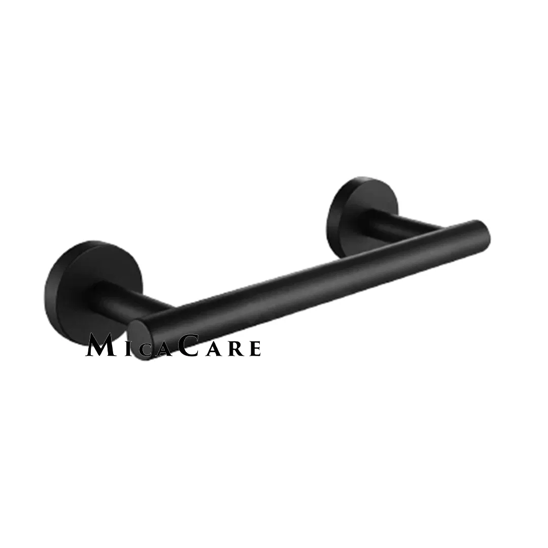 Stylish Black Towel Rack with Stainless Steel Screws for Compact Spaces