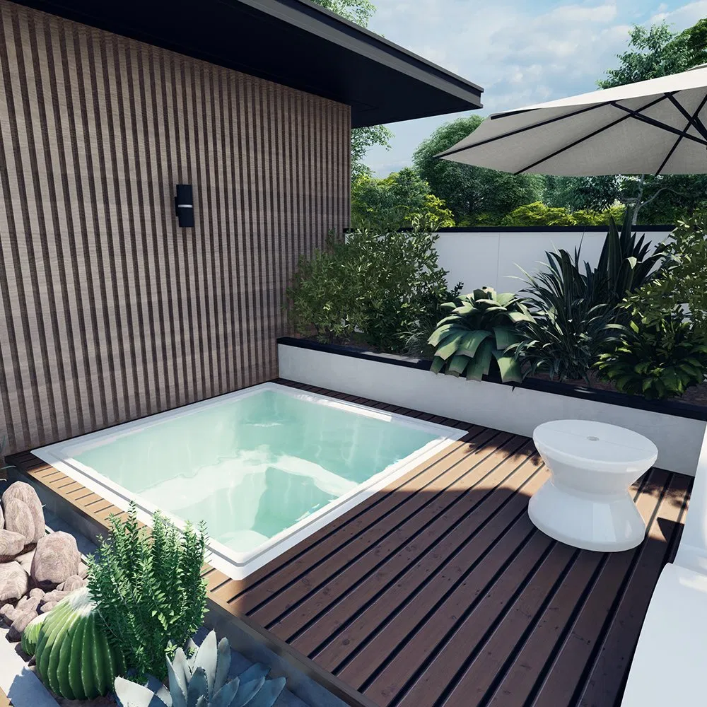 Фибростеклянная холодная купель с мозаикой для SPA