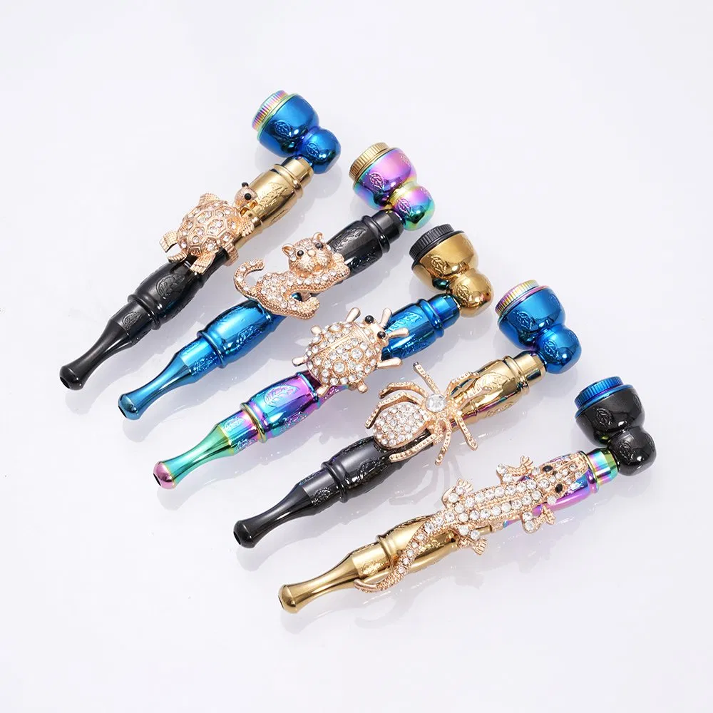 115mm Metal Tobacco Smoking Hand Pipes with Screw on Lid