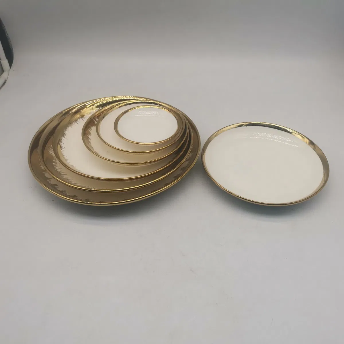 Fruit Plate Electroplating Golden 6"7"8"9"10"11"Porcelainware Stoneware Tableware