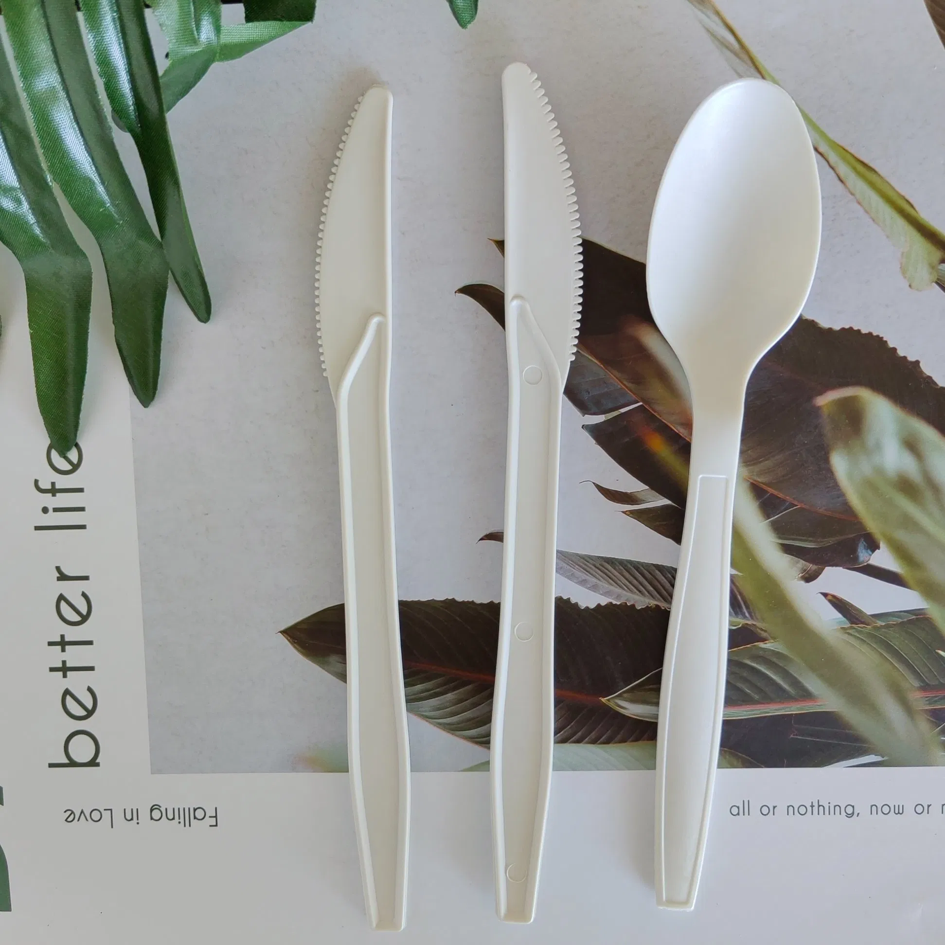 Hot Sell Biodegradable Travel Knife Fork Spoon Cutlery Kit Set Disposable Tableware