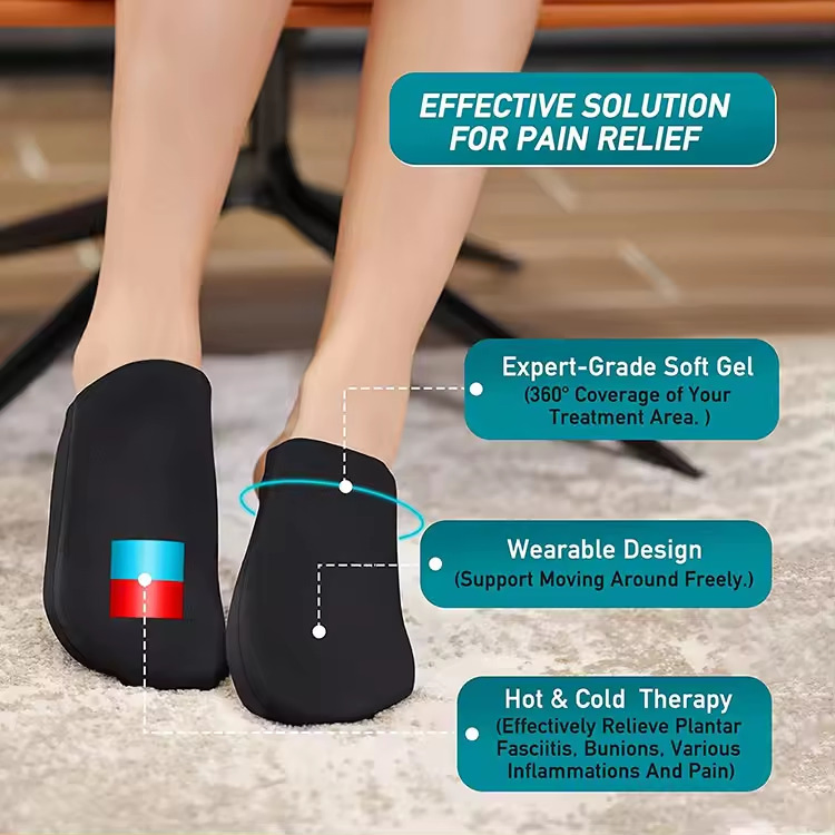 New Products 2024 OEM Reusable Hot Cold Therapy Flexible Ankle Foot Gel Cold Ice Pack for Injuries Achilles Tendonitis