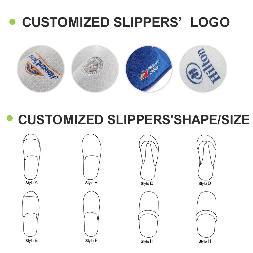 Customizable Colors Suitable for Adult Hotel Travel Disposable Slippers