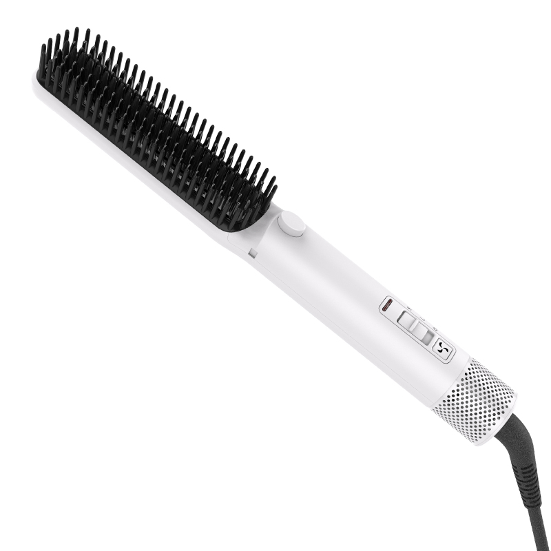 Bidisco 1-Inch Semi-Automatic Electric Hair Straightening Brush Airflow Styling Tool for Enhanced Hair Smoothness