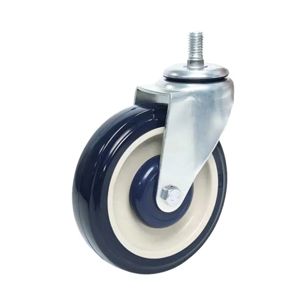 Shopping Cart Caster Wheel 5 Inch Heavy Duty Caster Wheel with Brake for Industrial Cart and Warehouse Equipment