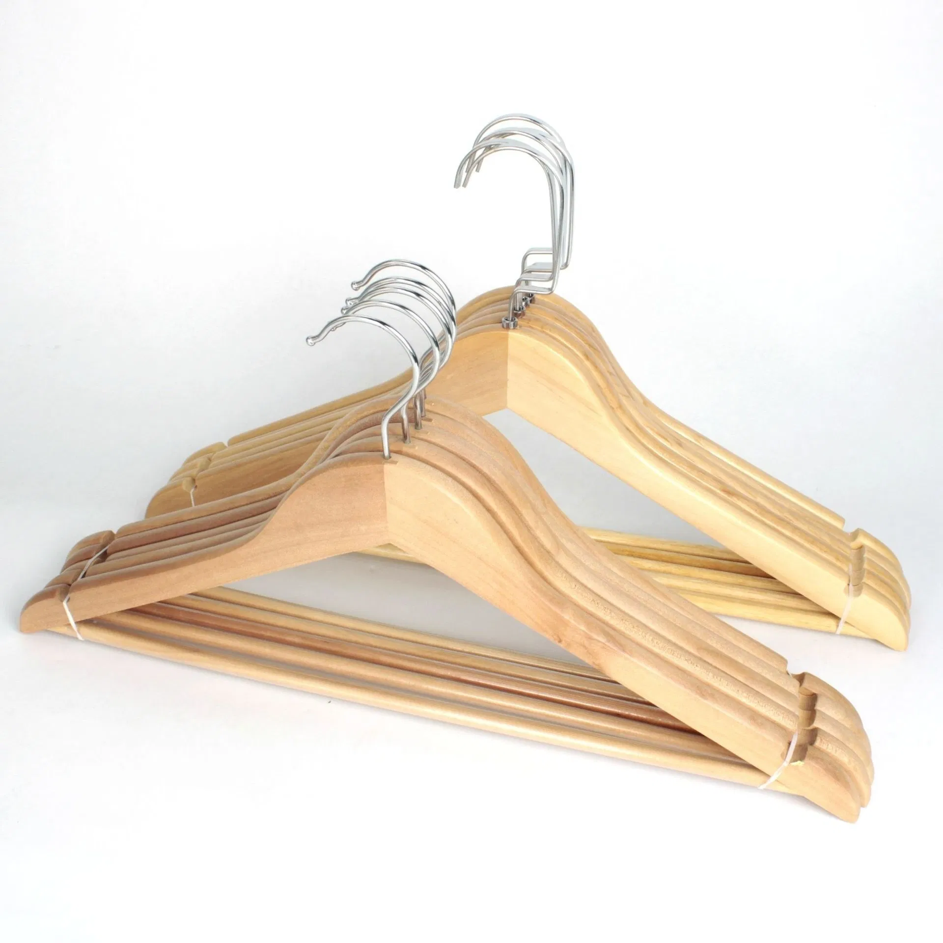 Bulk 360 Swivel Hook Solid Wood Hanger, Coat Hanger Clothes Hanger