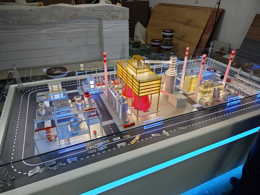 Handmade Custom 3D Model of a Thermal Power Plant Scale Model