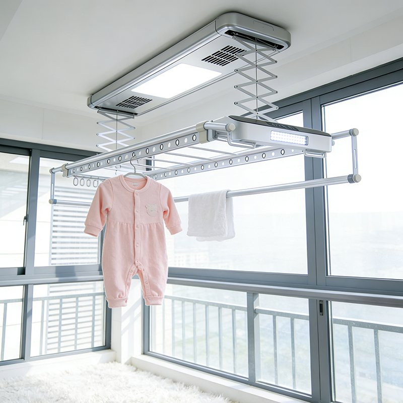 New Smart Clothes Drying Rack Adjustable Height Extendable Lighted Drying Rack