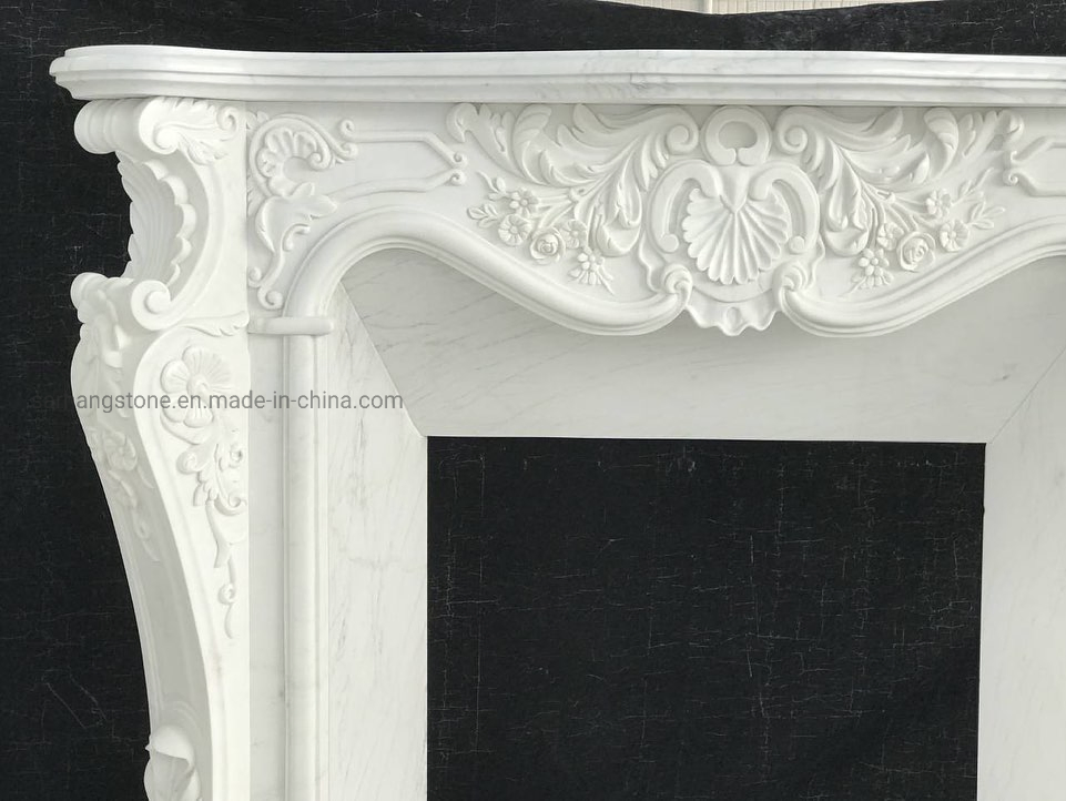 French Style Popular Design Hand Carved Decorative Marble Fireplace